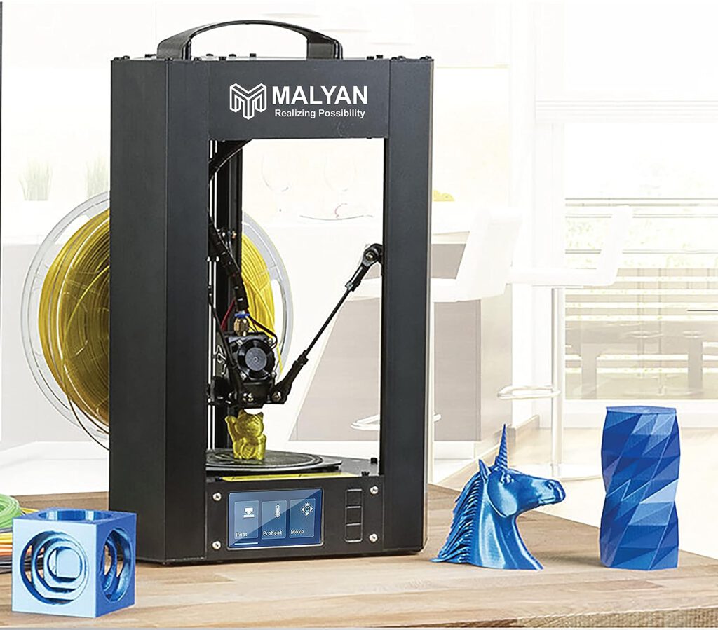 MALYAN M300 Mini Delta 3D Printer - Fully Assembled FDM 3D Printers for Kids and Beginners, Free Sample PLA Filament and MicroSD Card Preloaded with Printable 3D Models, Printing Size 110x120 mm