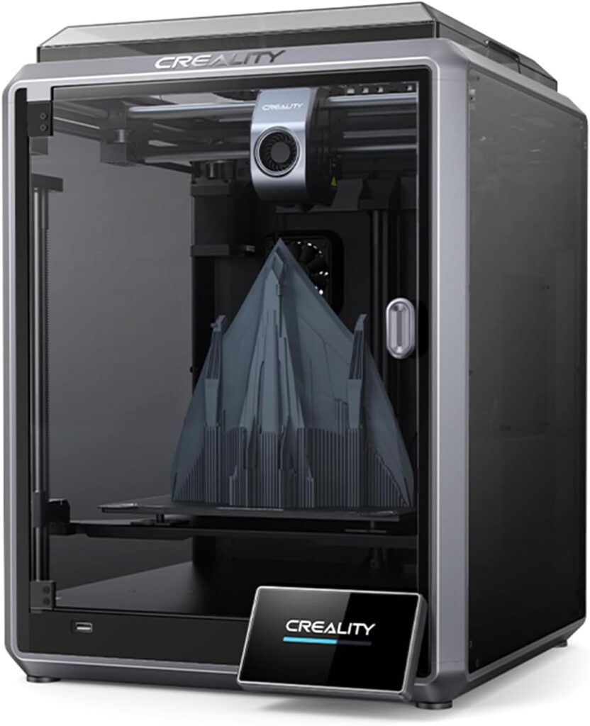 Official Creality K1 3D Printer, 600mm/s 20000mm/s² Fastest High-Speed 3D Printer, 32mm³/s Flow Hotend, Auto-Leveling,Dual Cooling,Self-Test with One Tap,Out-of-The-Box 3D Printers