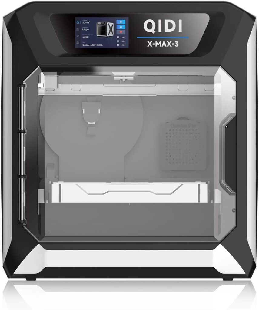 R QIDI TECHNOLOGY MAX3 3D Printer,All-Around Large Size 3D Printers,600mm/s Fast Print,High PrecisionHigh-Speed Industrial Grade,Fully Automatic Leveling,65℃ Chamber Heat,12.8×12.8×12.4