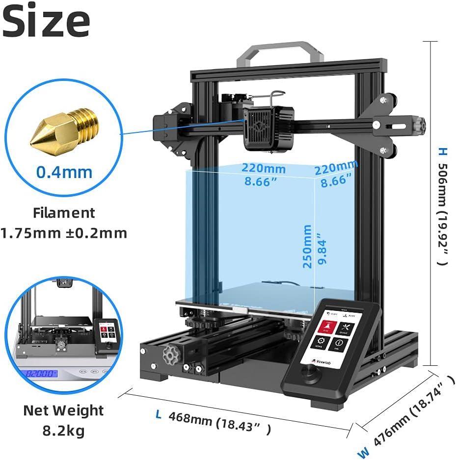 Voxelab Aquila X2 3D Printer with Filament Detection, Resume Printing, Removable Build Surface Plateform, Fully Open Source, TMC2208 32-bit Silent Mainboard, Auto Filaments Feed/Return