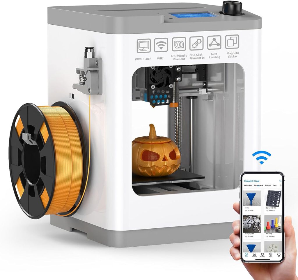 WEEDO TINA2S 3D Printers for Kids and Beginners, Mini 3D Printer with Wi-Fi Printing and Auto Leveling, Fully Assembled Small 3D Printer with Open Source Firmware, Work with PLA/PLA+/TPU